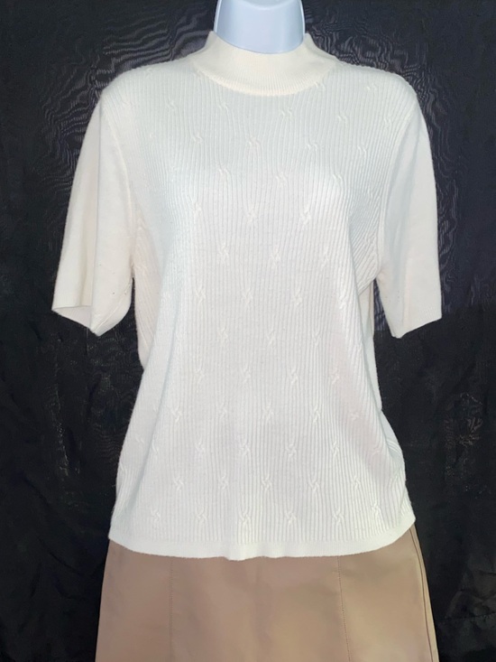 BonWorth Sweaters - Vintage BonWorth Cream Acrylic Cashmere Knit Top with Mock Neck
